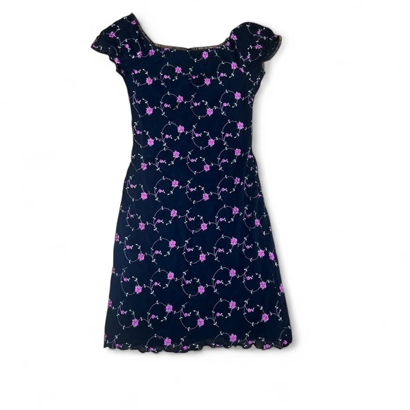 Vintage 2000s Charlotte Russe Floral Embroidered Dress - Picture 2 of 3